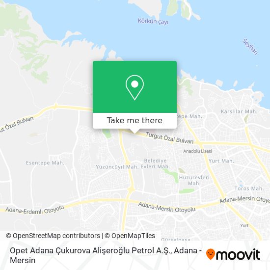 Opet Adana Çukurova Alişeroğlu Petrol A.Ş. map