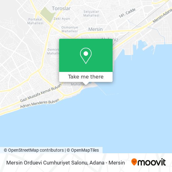 Mersin Orduevi Cumhuriyet Salonu map