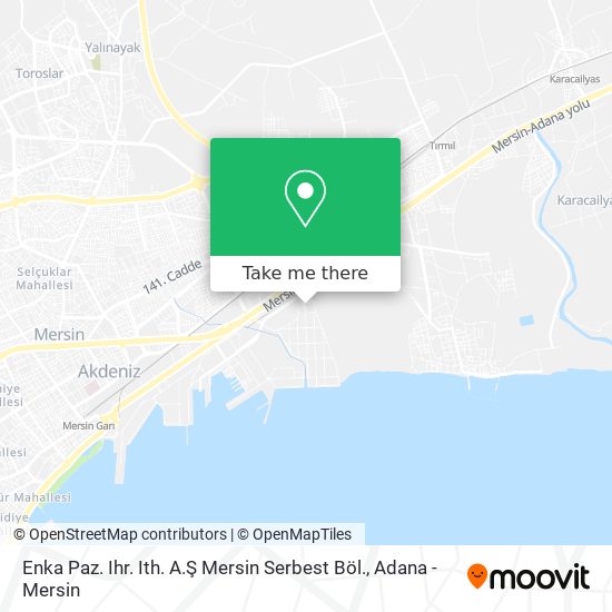 Enka Paz. Ihr. Ith. A.Ş Mersin Serbest Böl. map