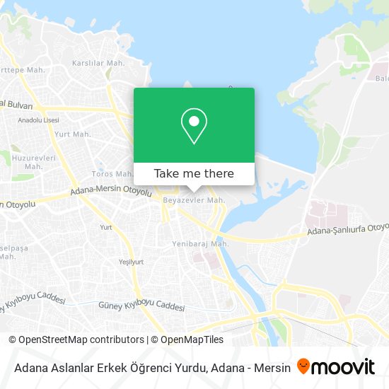 Adana Aslanlar Erkek Öğrenci Yurdu map