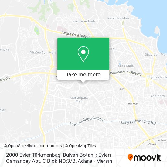 2000 Evler Türkmenbaşı Bulvarı Botanik Evleri Osmanbey Apt. C Blok NO:3 / B map
