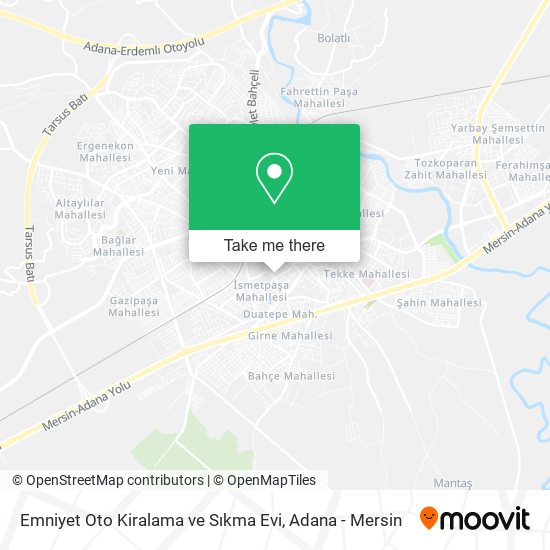 Emniyet Oto Kiralama ve Sıkma Evi map