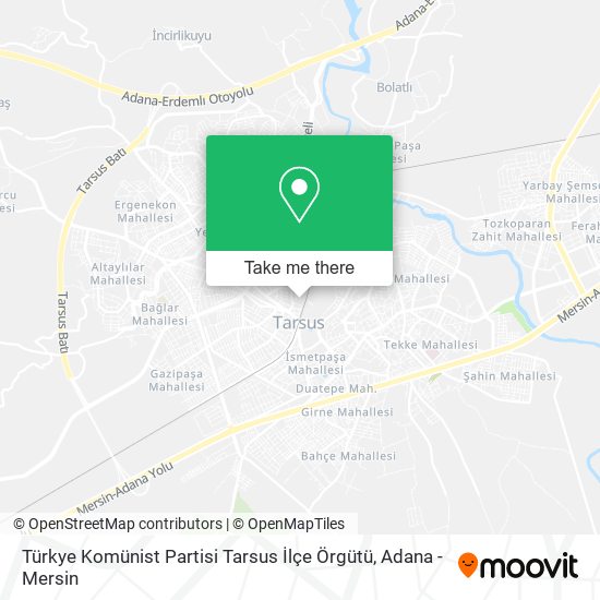Türkye Komünist Partisi Tarsus İlçe Örgütü map