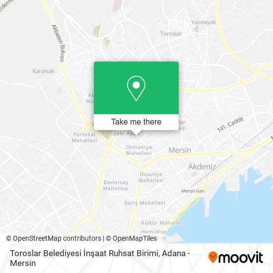 Toroslar Belediyesi İnşaat Ruhsat Birimi map