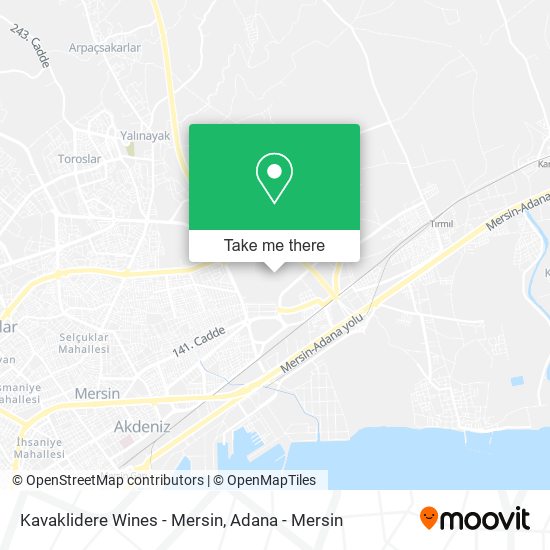 Kavaklidere Wines - Mersin map