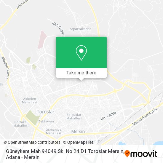 Güneykent Mah 94049 Sk. No 24 D1 Toroslar Mersin map
