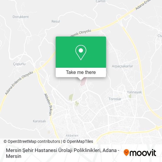 Mersin Şehir Hastanesi Ürolaji Poliklinikleri map