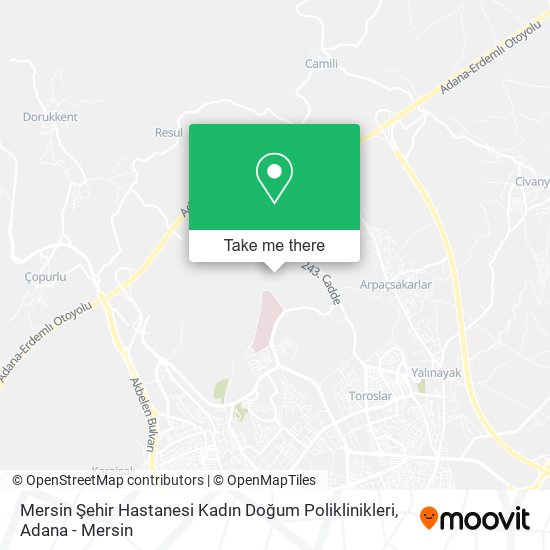 Mersin Şehir Hastanesi Kadın Doğum Poliklinikleri map