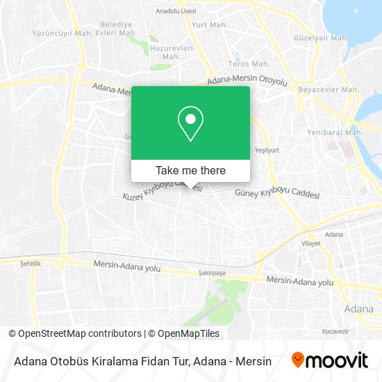 Adana Otobüs Kiralama Fidan Tur map