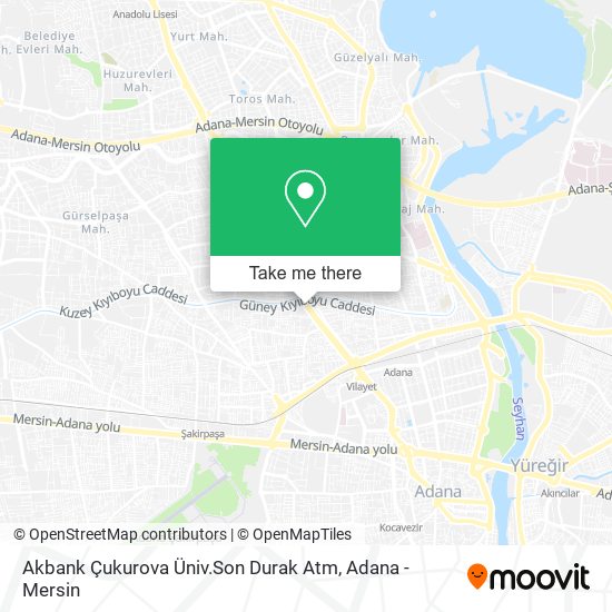 Akbank Çukurova Üniv.Son Durak Atm map