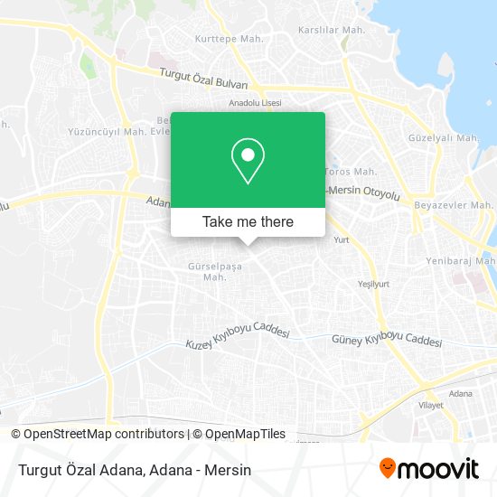 Turgut Özal Adana map