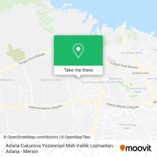 Adana Cukurova Yüzüncüyıl Mah Valilik Lojmanları map