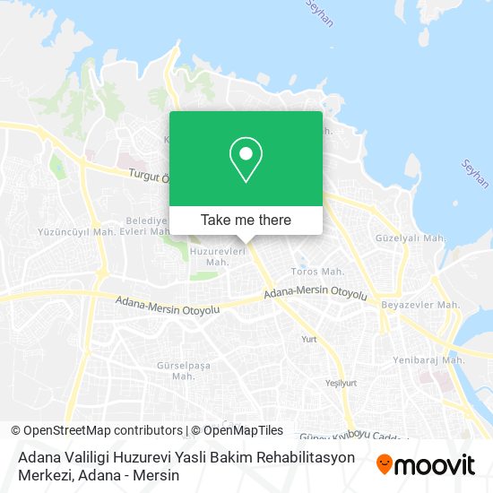 Adana Valiligi Huzurevi Yasli Bakim Rehabilitasyon Merkezi map