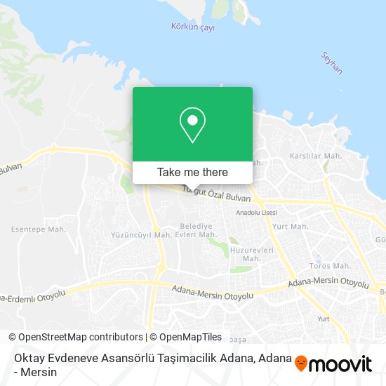 Oktay Evdeneve Asansörlü Taşimacilik Adana map