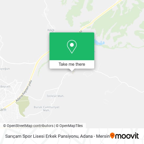 Sarıçam Spor Lisesi Erkek Pansiyonu map