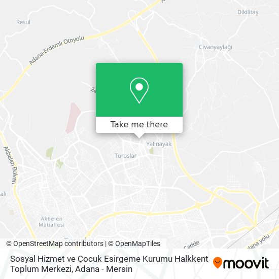 Sosyal Hizmet ve Çocuk Esirgeme Kurumu Halkkent Toplum Merkezi map