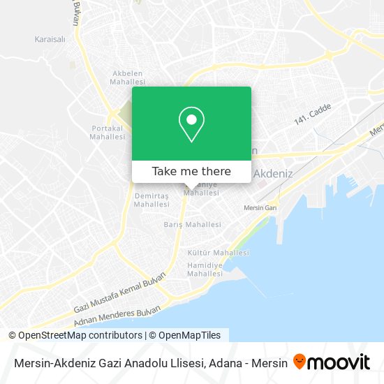 Mersin-Akdeniz Gazi Anadolu Llisesi map