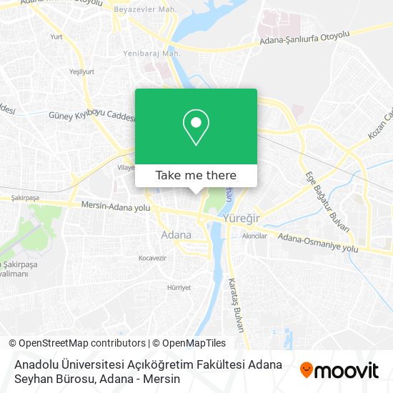 Anadolu Üniversitesi Açıköğretim Fakültesi Adana Seyhan Bürosu map