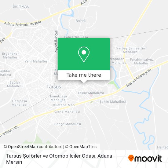 Tarsus Şoförler ve Otomobilciler Odası map