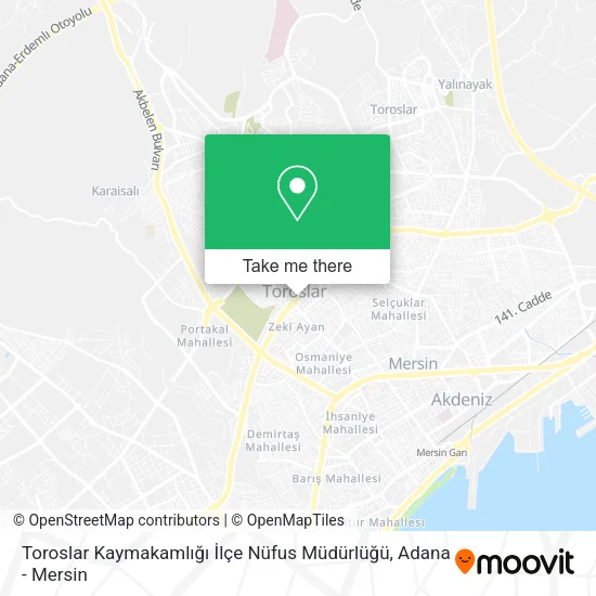Toroslar Kaymakamlığı İlçe Nüfus Müdürlüğü map