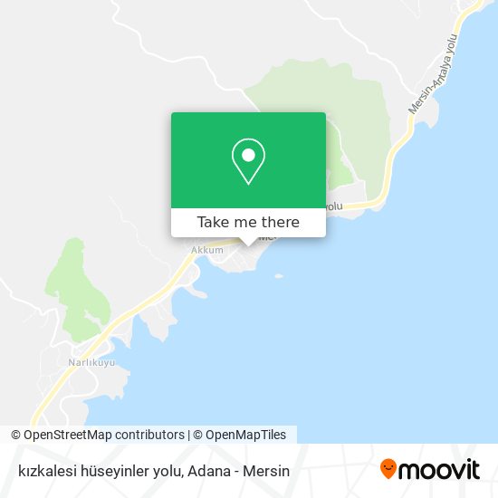 kızkalesi hüseyinler yolu map