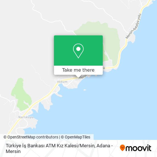 Türkiye İş Bankası ATM Kız Kalesi / Mersin map