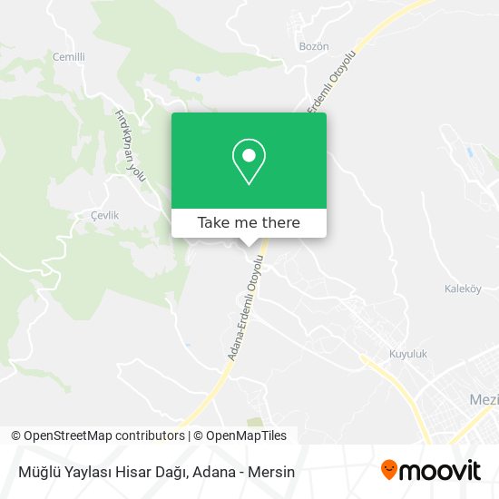 Müğlü Yaylası Hisar Dağı map