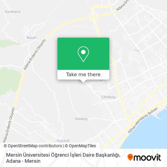 Mersin Üniversitesi Öğrenci İşleri Daire Başkanlığı map