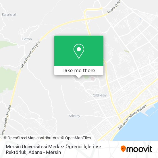 Mersin Üniversitesi Merkez Öğrenci İşleri Ve Rektörlük map