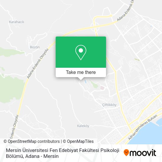 Mersin Üniversitesi Fen Edebiyat Fakültesi Psikoloji Bölümü map