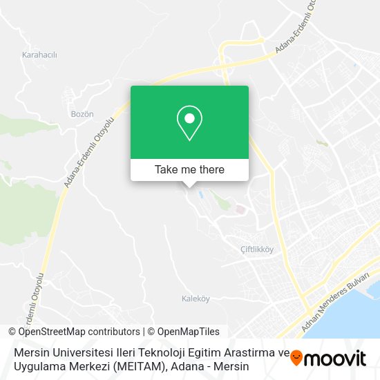 Mersin Universitesi Ileri Teknoloji Egitim Arastirma ve Uygulama Merkezi (MEITAM) map