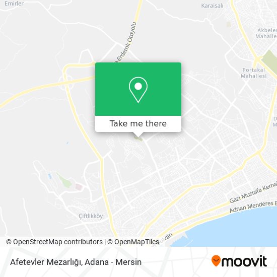 Afetevler Mezarlığı map