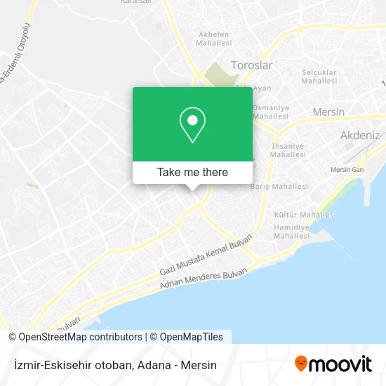 İzmir-Eskisehir otoban map
