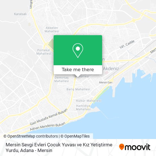 Mersin Sevgi Evleri Çocuk Yuvası ve Kız Yetiştirme Yurdu map