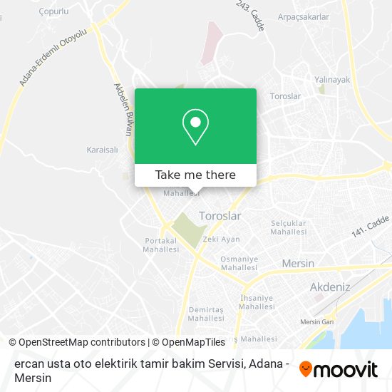 ercan usta oto elektirik tamir bakim Servisi map