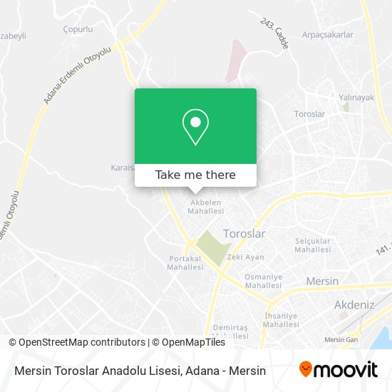Mersin Toroslar Anadolu Lisesi map