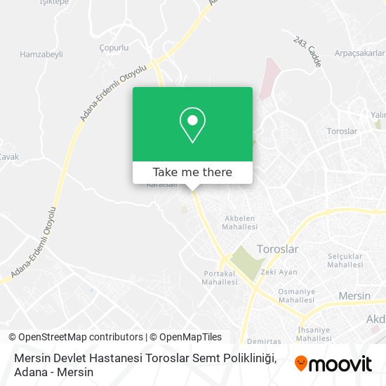 Mersin Devlet Hastanesi Toroslar Semt Polikliniği map