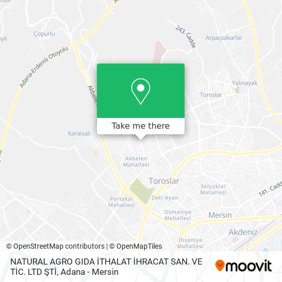 NATURAL AGRO GIDA İTHALAT İHRACAT SAN. VE TİC. LTD ŞTİ map