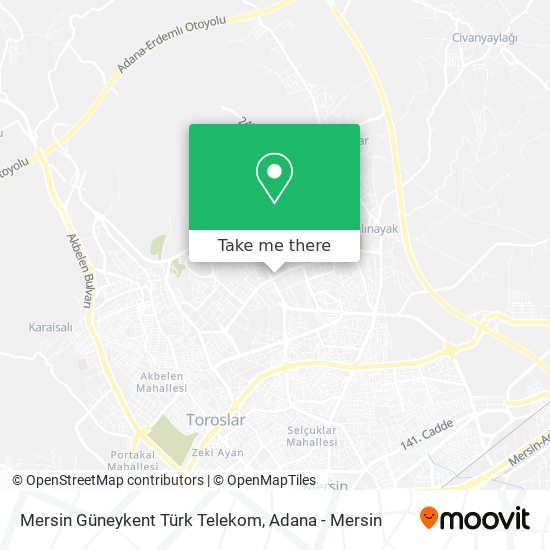 Mersin Güneykent Türk Telekom map