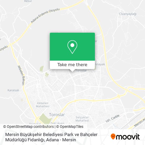 Mersin Büyükşehir Belediyesi Park ve Bahçeler Müdürlüğü Fidanlığı map