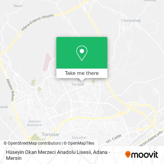 Hüseyin Okan Merzeci Anadolu  Lisesii map
