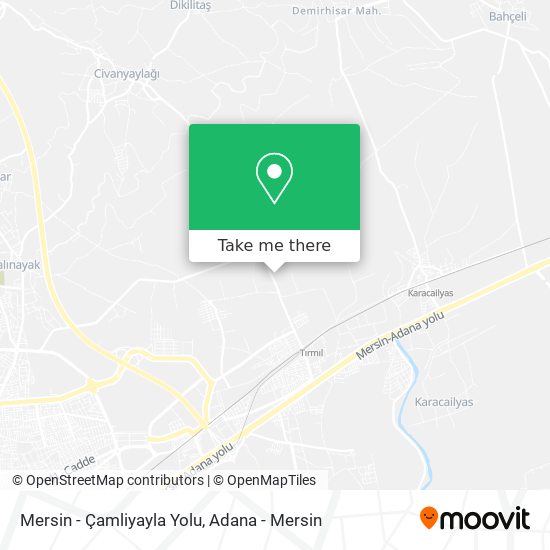 Mersin - Çamliyayla Yolu map