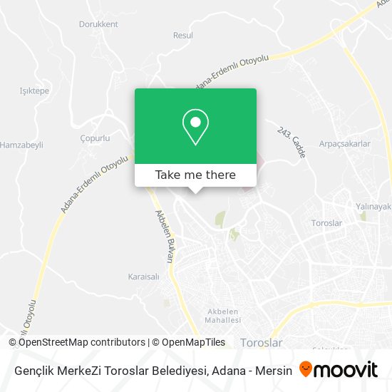 Gençlik MerkeZi Toroslar Belediyesi map