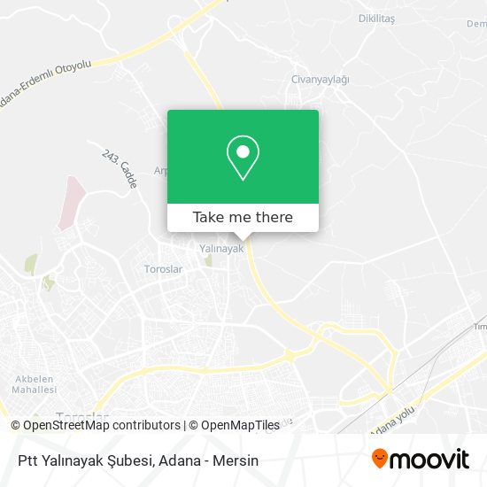 Ptt Yalınayak Şubesi map