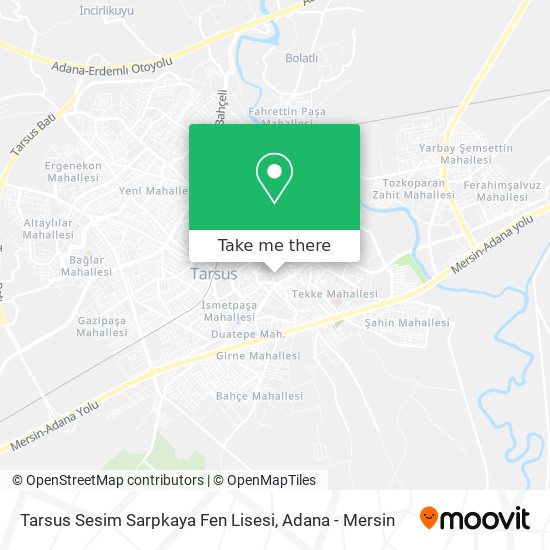 Tarsus Sesim Sarpkaya Fen Lisesi map