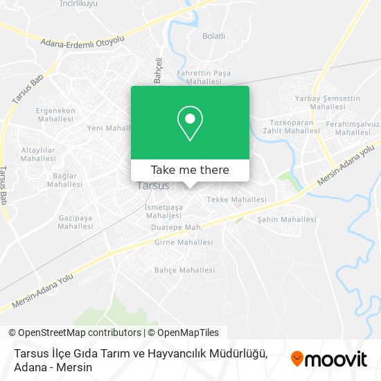 Tarsus İlçe Gıda Tarım ve Hayvancılık Müdürlüğü map