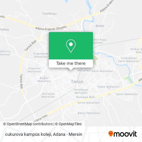 cukurova kampüs koleji map