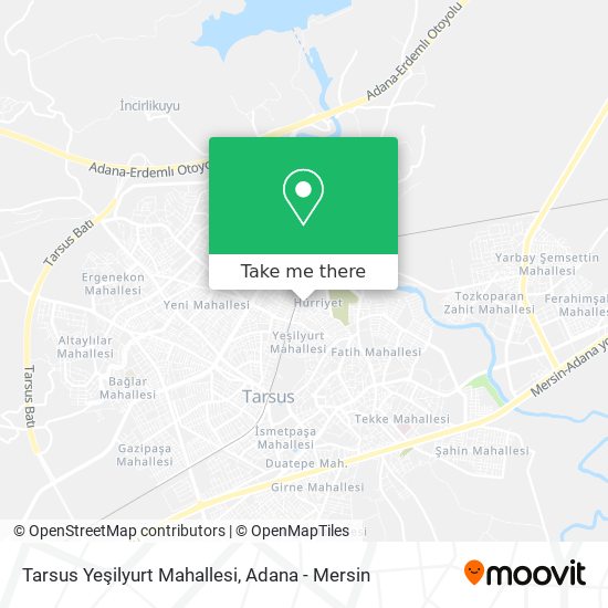 Tarsus Yeşilyurt Mahallesi map