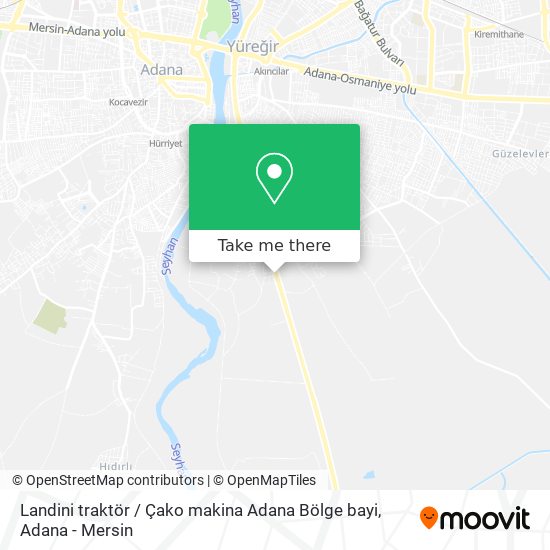 Landini traktör / Çako makina Adana Bölge bayi map