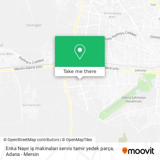 Enka Nayır iş makinaları servis tamir yedek parça map